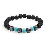 Bracelet en pierre volcaniques et turquoises, pour homme, modèle Briar - La Boutique du Bracelet