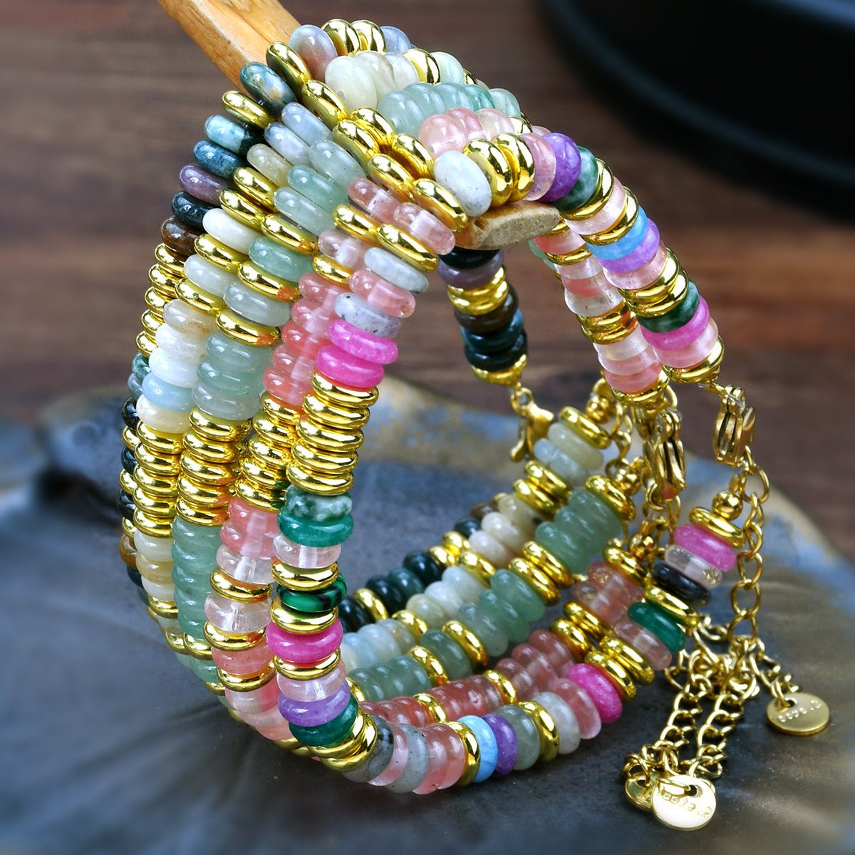 Bracelet en pierres de cristal, look coloré, pour femme, modèle Termi - La Boutique du Bracelet