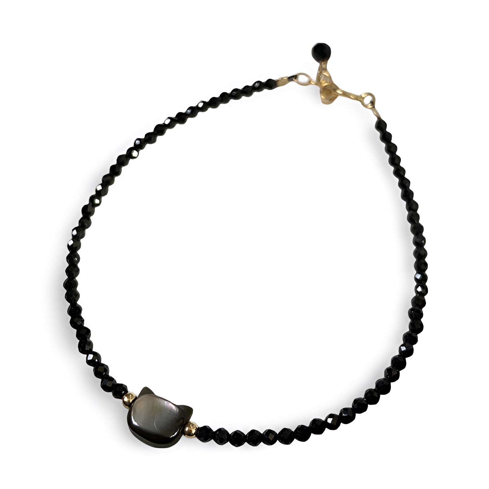 Bracelet en pierres de cristal, tête de chat, pour femme, modèle Karla - La Boutique du Bracelet