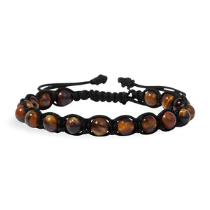 Bracelet en pierres naturelles, entrelacé d'une corde, mixte, modèle Corey - La Boutique du Bracelet