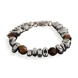 Bracelet en pierres naturelles et titane, pierre d'ambre, pour homme, modèle Ilian - La Boutique du Bracelet