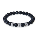 Bracelet en pierres naturelles personnalisé, triple plaques, modèle Valen - La Boutique du Bracelet