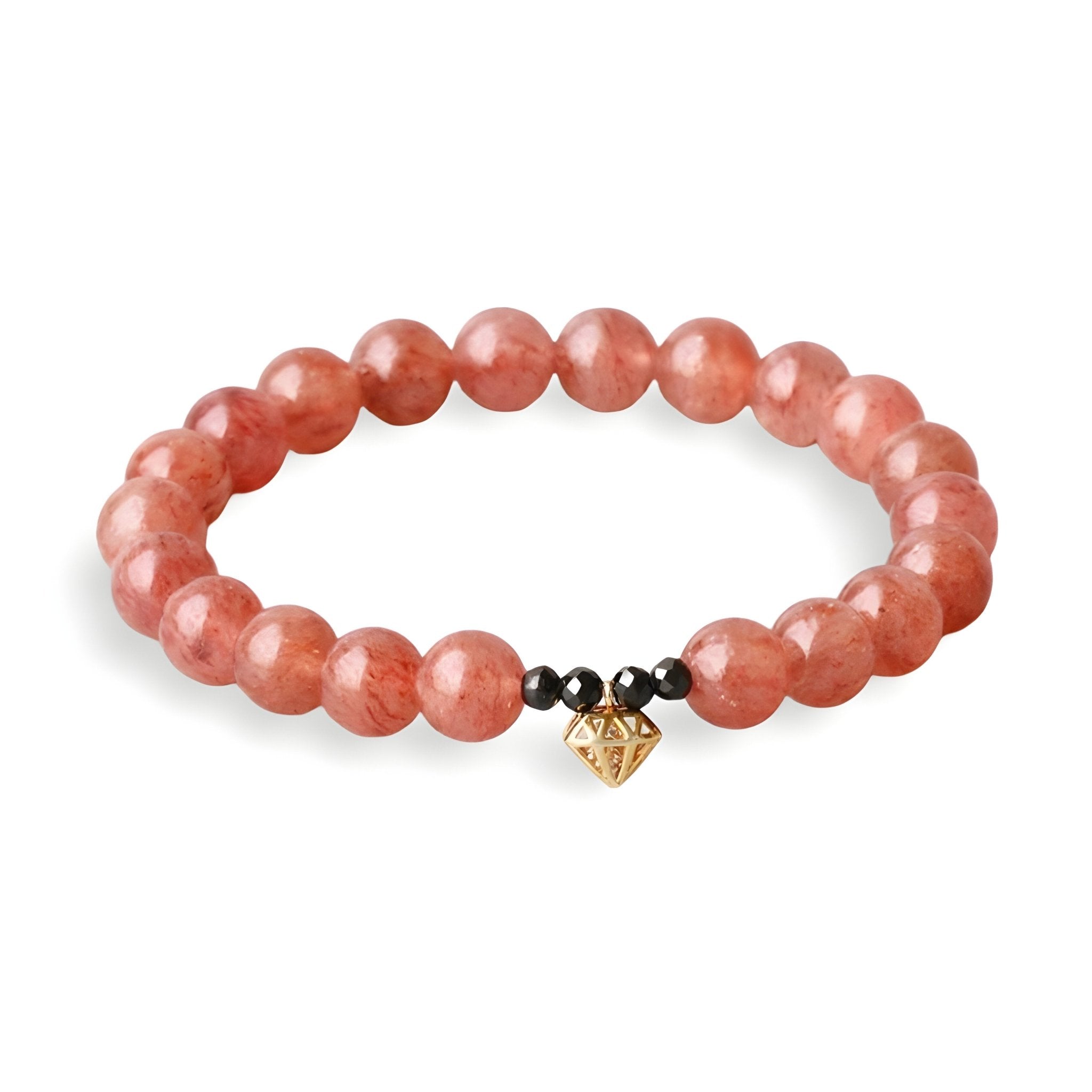 Bracelet en quartz rose, amour universel, pour femme, modèle Charlotte - La Boutique du Bracelet