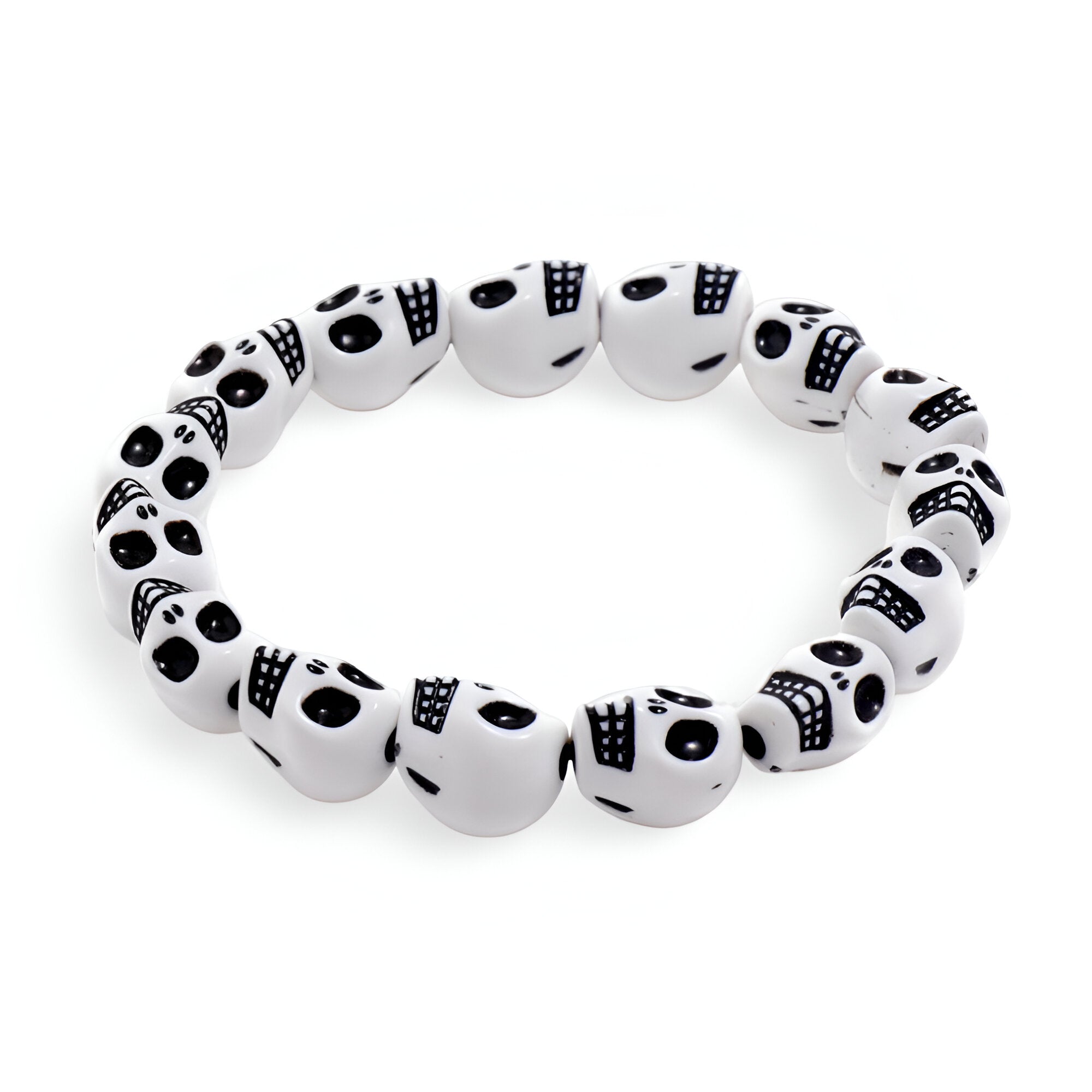 Bracelet en résine, crânes assemblés, pour homme, modèle Spooky - La Boutique du Bracelet