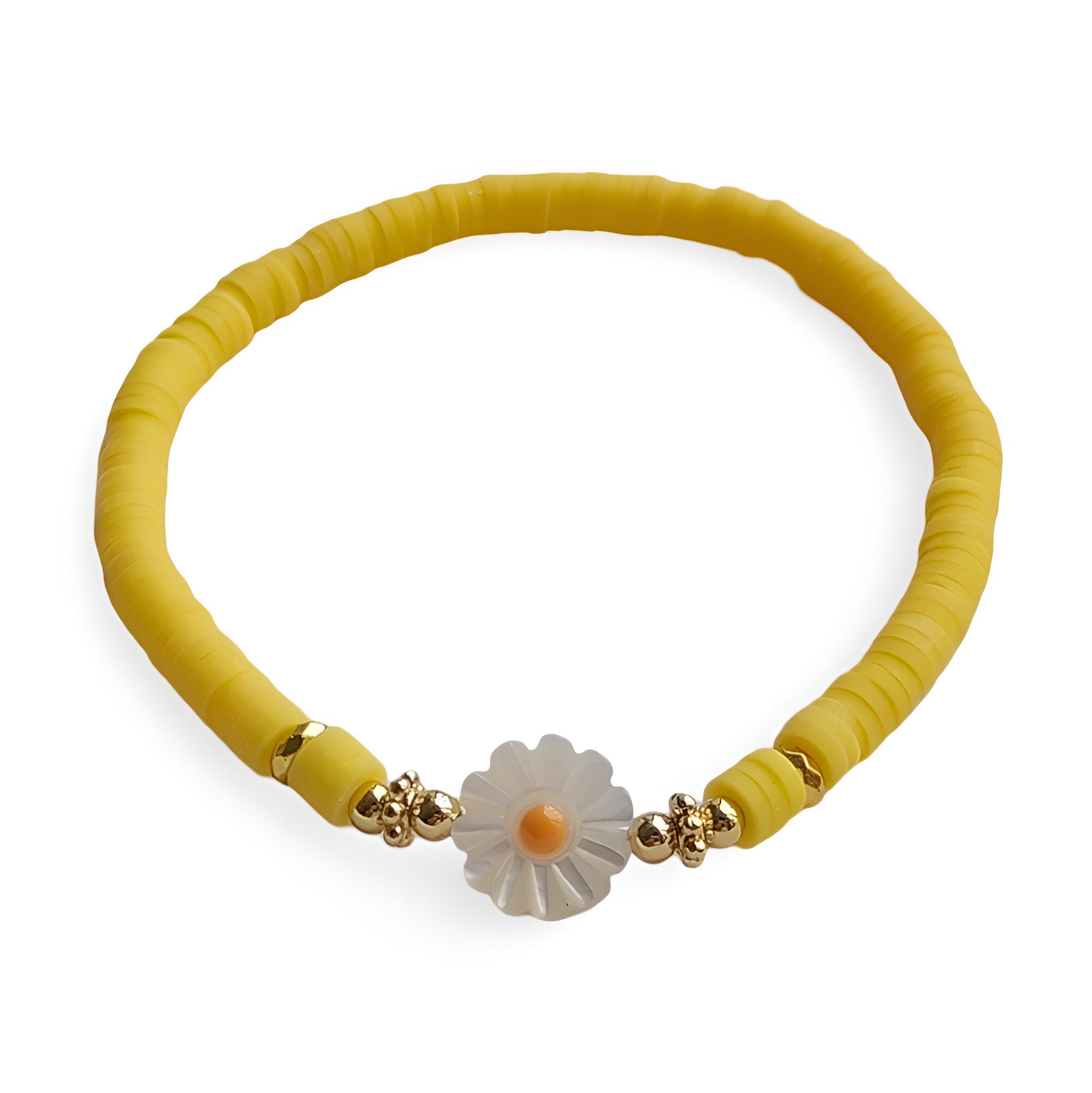 Bracelet en résine, ornement marguerite, pour femme, modèle Lindina - La Boutique du Bracelet