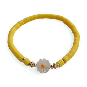 Bracelet en résine, ornement marguerite, pour femme, modèle Lindina - La Boutique du Bracelet
