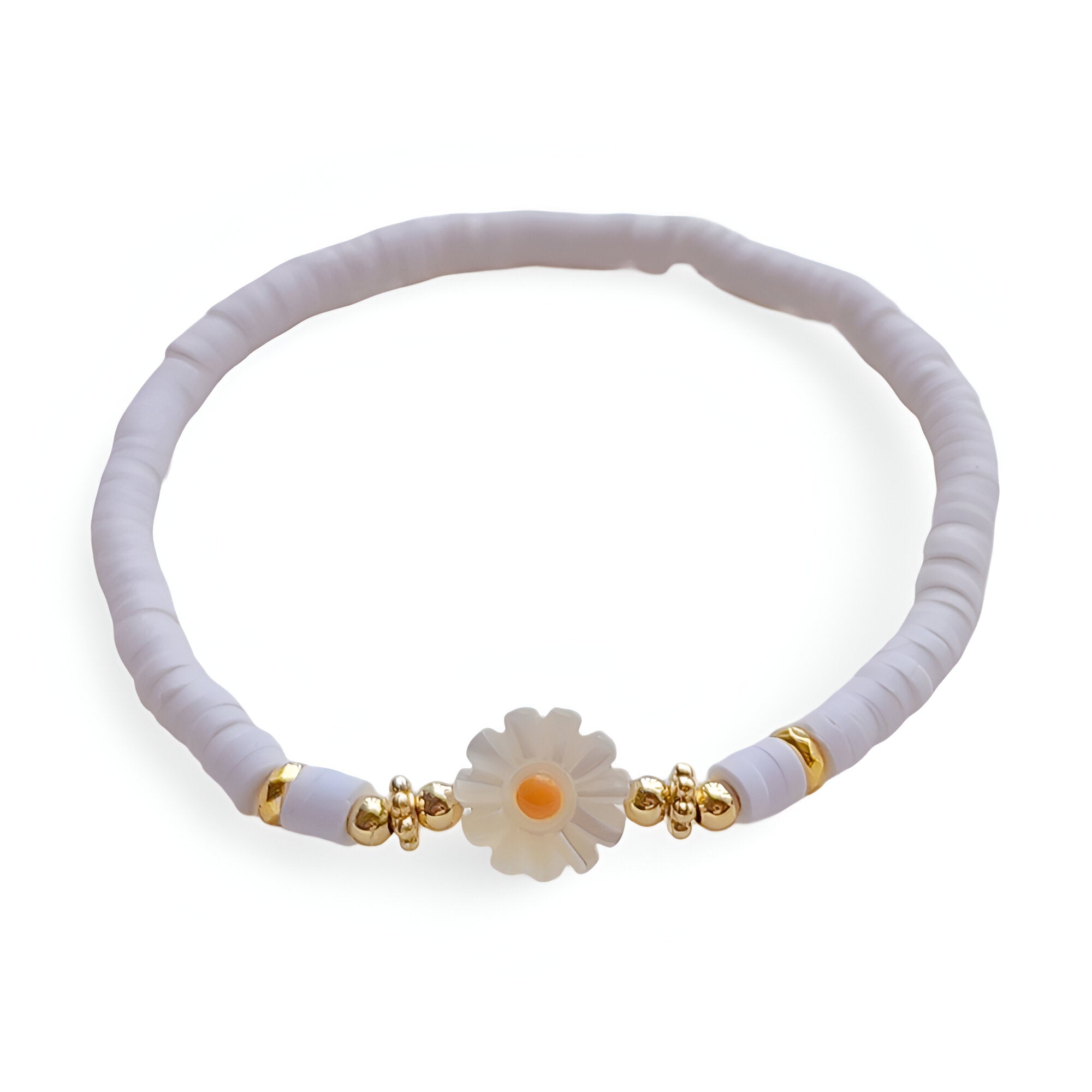 Bracelet en résine, ornement marguerite, pour femme, modèle Lindina - La Boutique du Bracelet