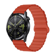 Bracelet silicone orange à fermeture magnétique pour montre Huawei Watch Visco 40-44 mm.