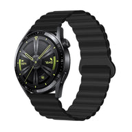 Bracelet silicone noir à fermoir magnétique pour Huawei Watch style visco, 40-44 mm.