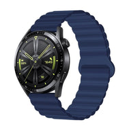 Bracelet en silicone bleu marine avec fermoir magnétique pour montre Huawei Watch Visco.