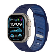 Bracelet en silicone géométrique, fermoir simple, pour Apple Watch, ajustable, modèle Torka - La Boutique du Bracelet