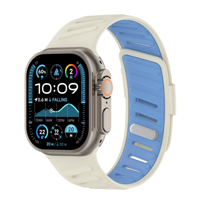 Bracelet en silicone géométrique, fermoir simple, pour Apple Watch, ajustable, modèle Torka - La Boutique du Bracelet