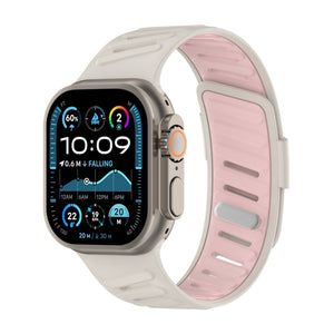 Bracelet en silicone géométrique, fermoir simple, pour Apple Watch, ajustable, modèle Torka - La Boutique du Bracelet