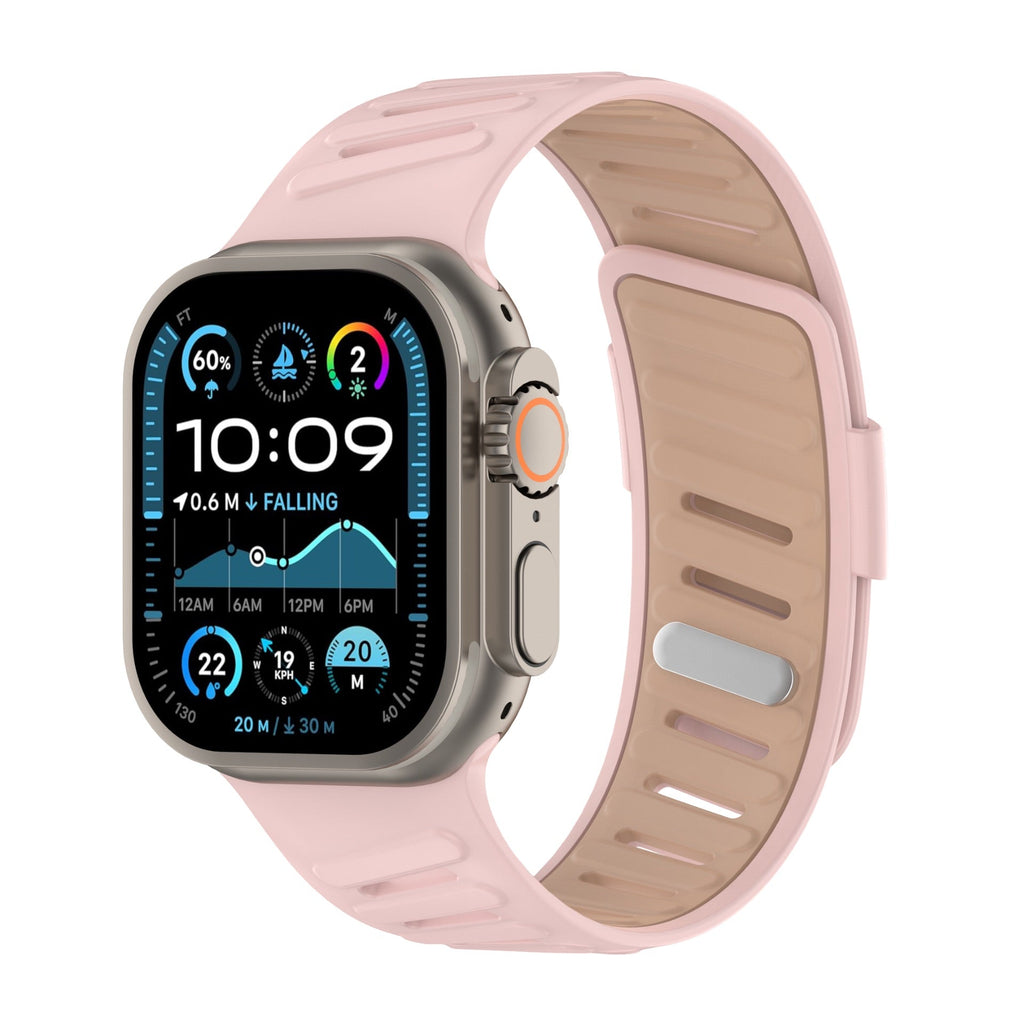 Bracelet en silicone géométrique, fermoir simple, pour Apple Watch, ajustable, modèle Torka - La Boutique du Bracelet