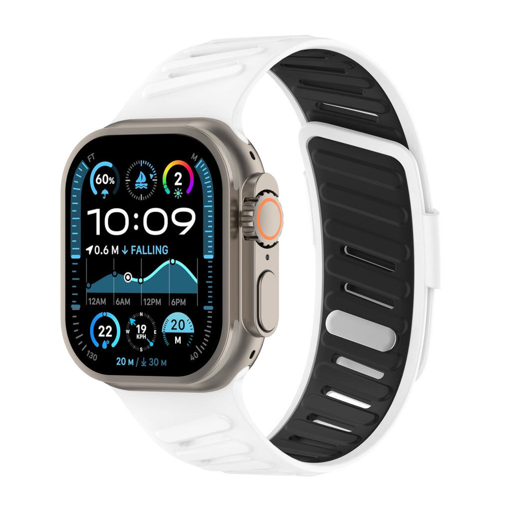 Bracelet en silicone géométrique, fermoir simple, pour Apple Watch, ajustable, modèle Torka - La Boutique du Bracelet