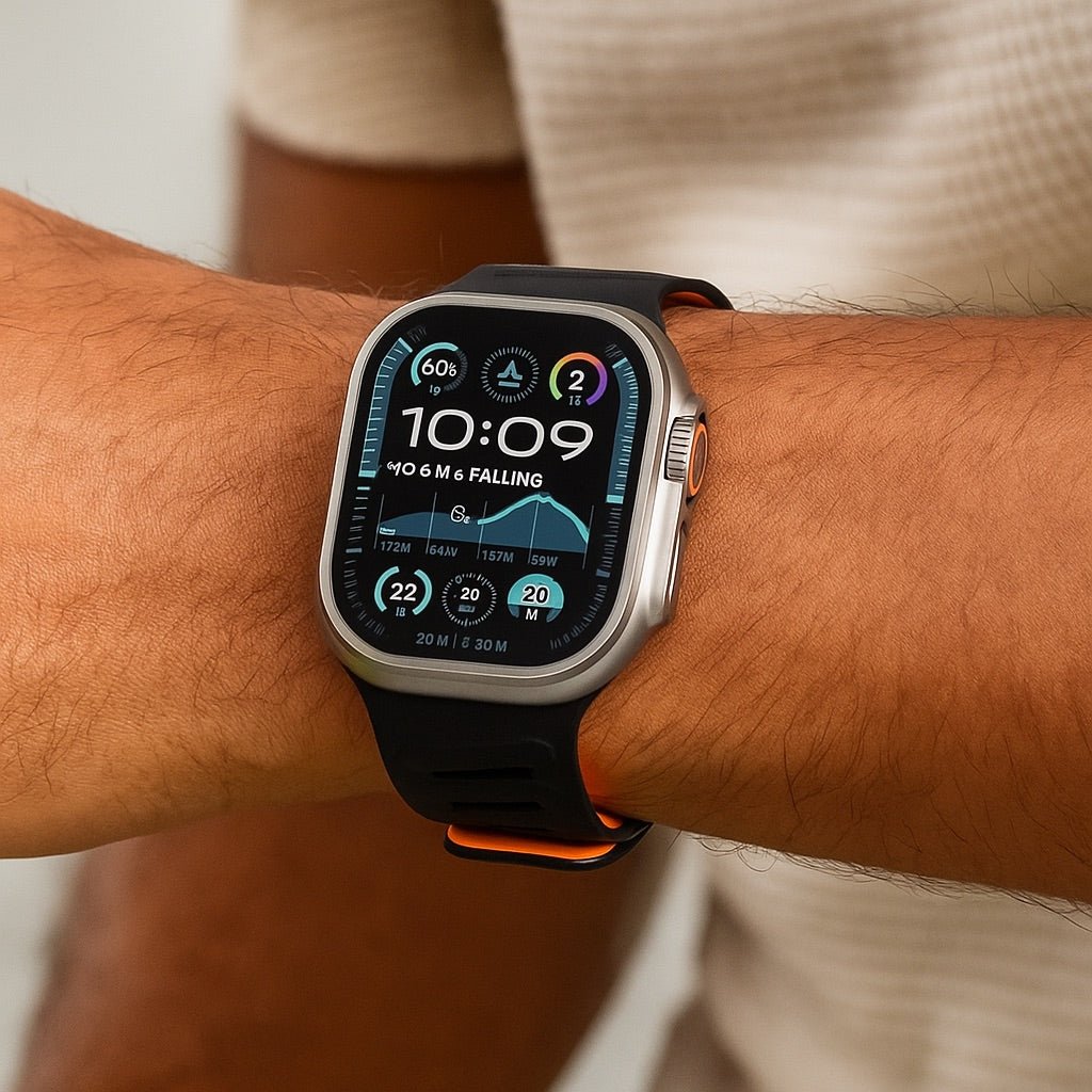 Bracelet en silicone géométrique, fermoir simple, pour Apple Watch, ajustable, modèle Torka - La Boutique du Bracelet