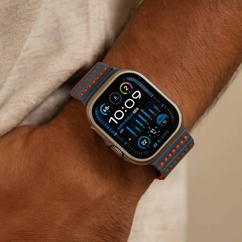 Bracelet en silicone respirant technique, fermoir magnétique, pour Apple Watch, ajustable, modèle Fatal - La Boutique du Bracelet