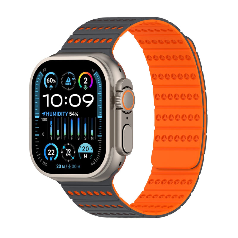 Bracelet en silicone respirant technique, fermoir magnétique, pour Apple Watch, ajustable, modèle Fatal - La Boutique du Bracelet