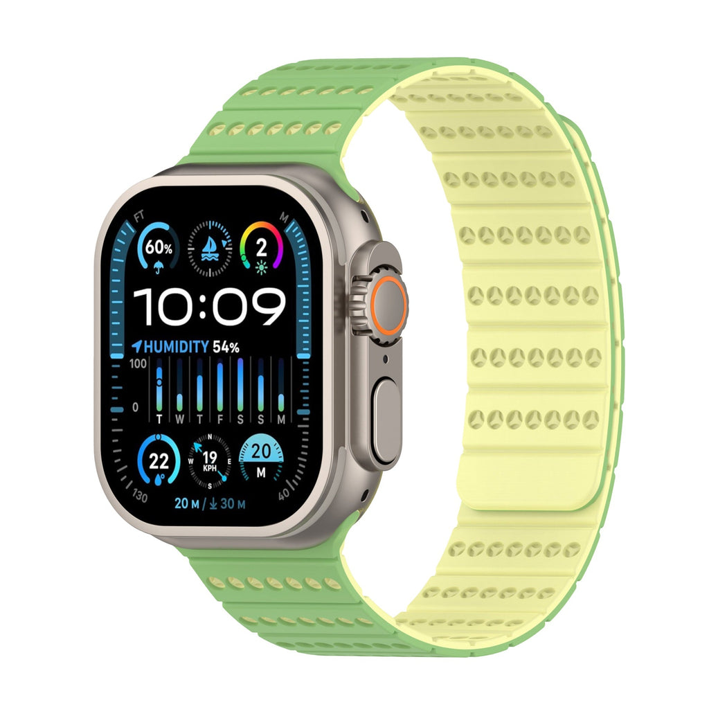 Bracelet en silicone respirant technique, fermoir magnétique, pour Apple Watch, ajustable, modèle Fatal - La Boutique du Bracelet