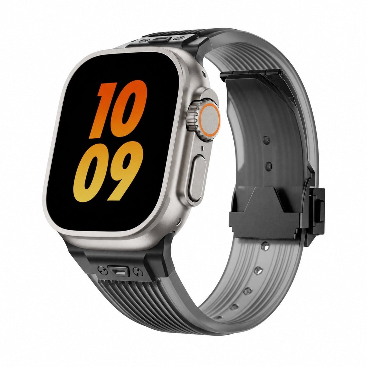 Transparent silicone bracelet for Apple Watch, ultra-durable, adjustable, Cristo model