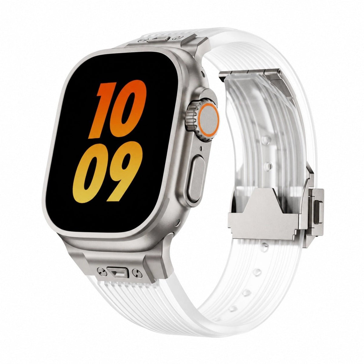 Transparent silicone bracelet for Apple Watch, ultra-durable, adjustable, Cristo model