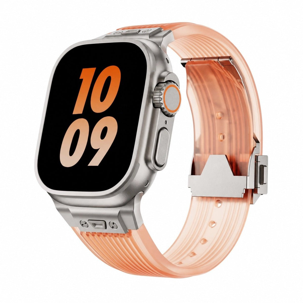 Transparent silicone bracelet for Apple Watch, ultra-durable, adjustable, Cristo model