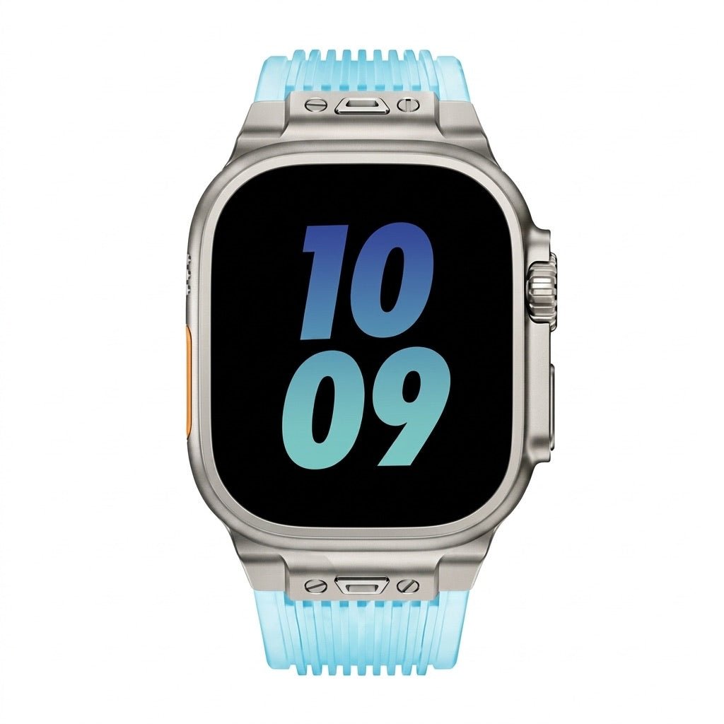 Transparent silicone bracelet for Apple Watch, ultra-durable, adjustable, Cristo model