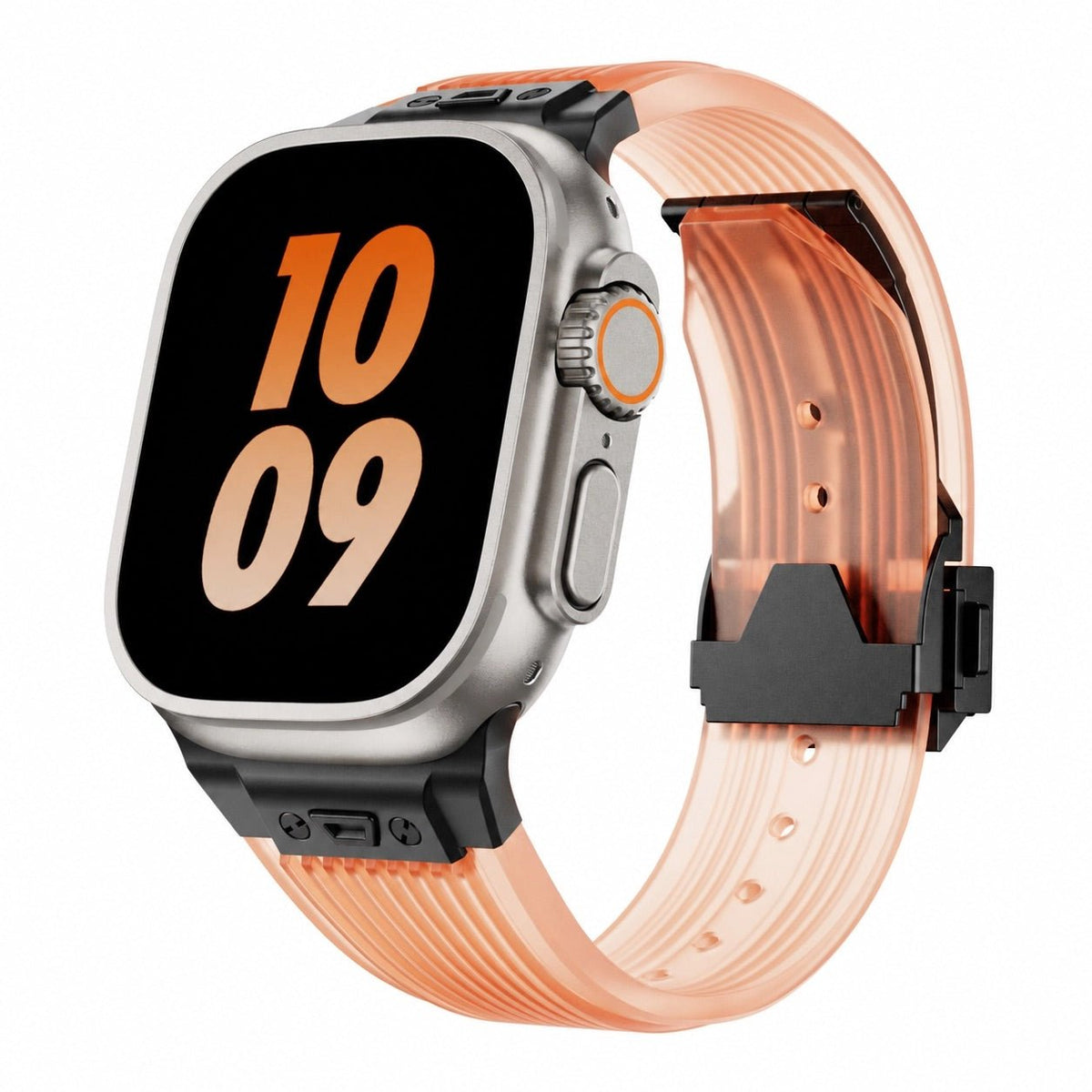 Transparent silicone bracelet for Apple Watch, ultra-durable, adjustable, Cristo model