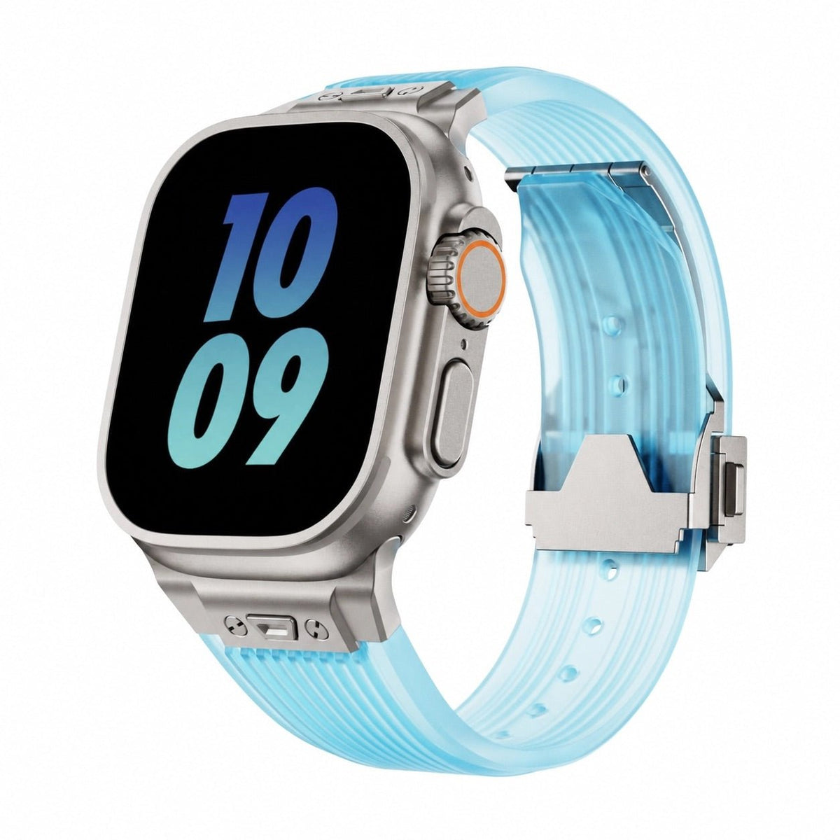 Transparent silicone bracelet for Apple Watch, ultra-durable, adjustable, Cristo model