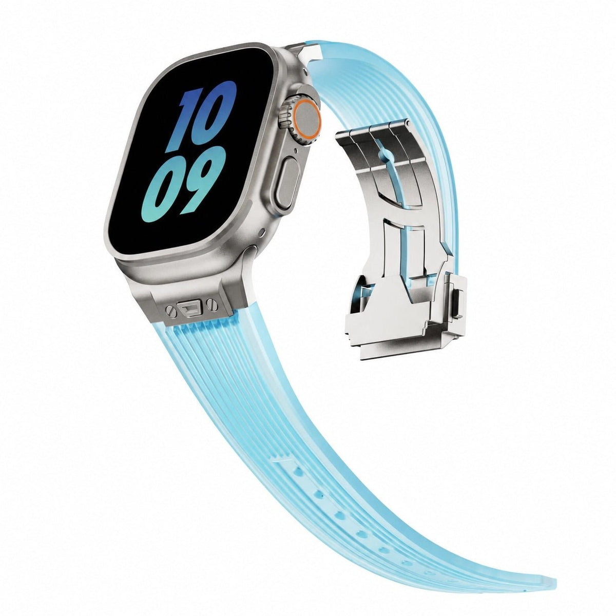 Transparent silicone bracelet for Apple Watch, ultra-durable, adjustable, Cristo model