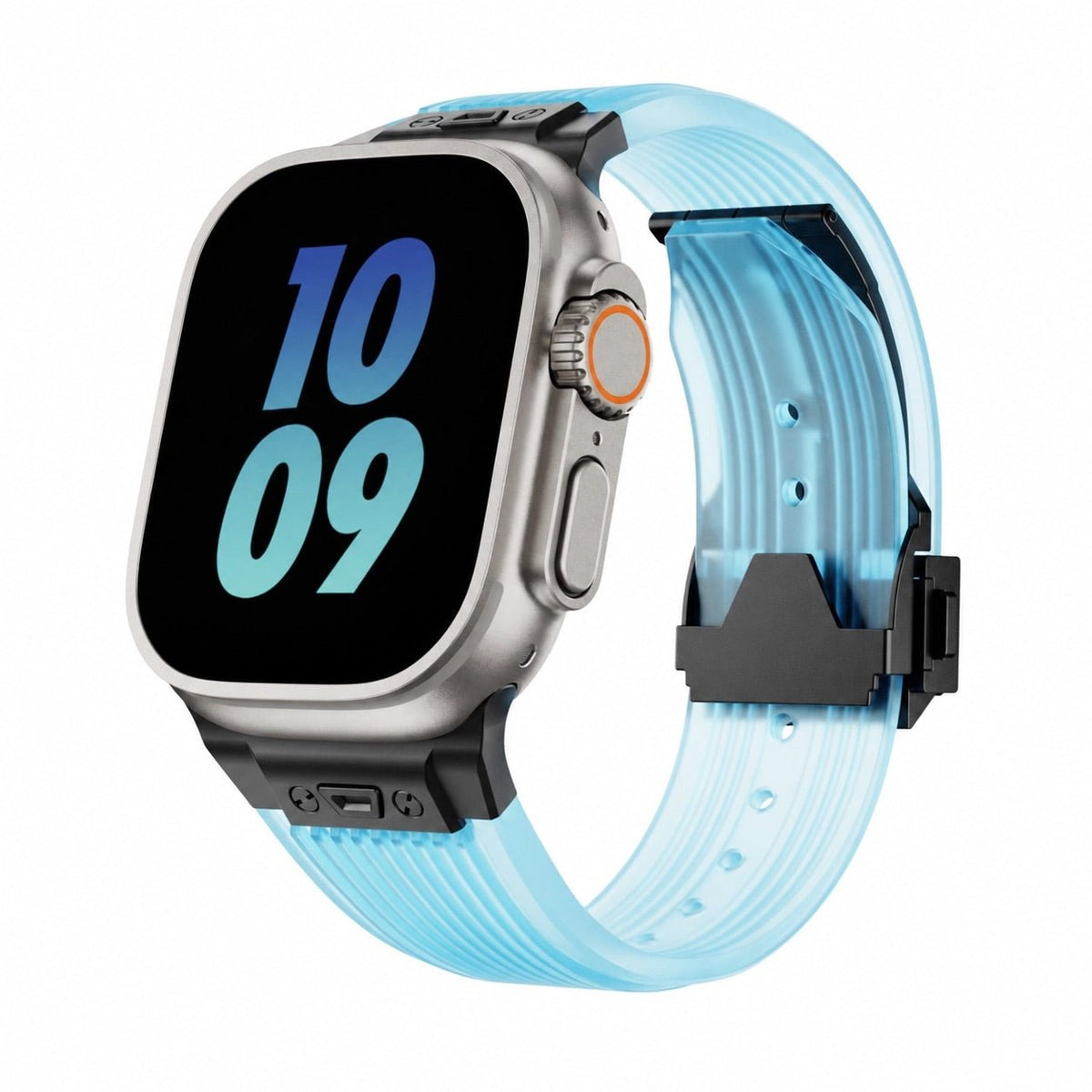 Transparent silicone bracelet for Apple Watch, ultra-durable, adjustable, Cristo model