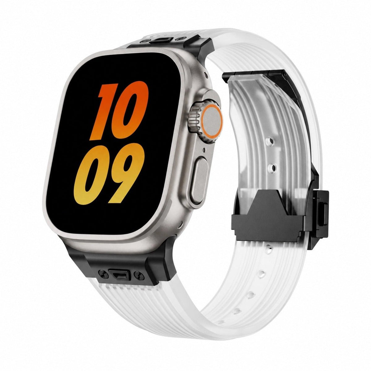 Transparent silicone bracelet for Apple Watch, ultra-durable, adjustable, Cristo model