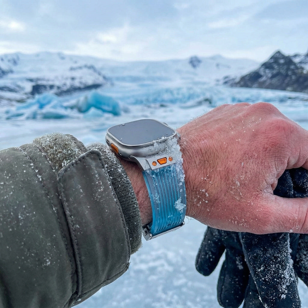 Bracciale in silicone trasparente per Apple Watch, ultra resistente, regolabile, modello Cristo