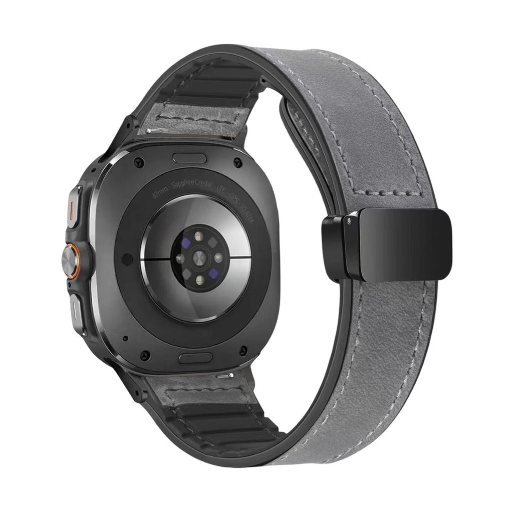 Bracelet en simili vegan magnétique, design classe, pour montre connectée, pour Samsung Galaxy Watch Ultra, modèle Colo - La Boutique du Bracelet