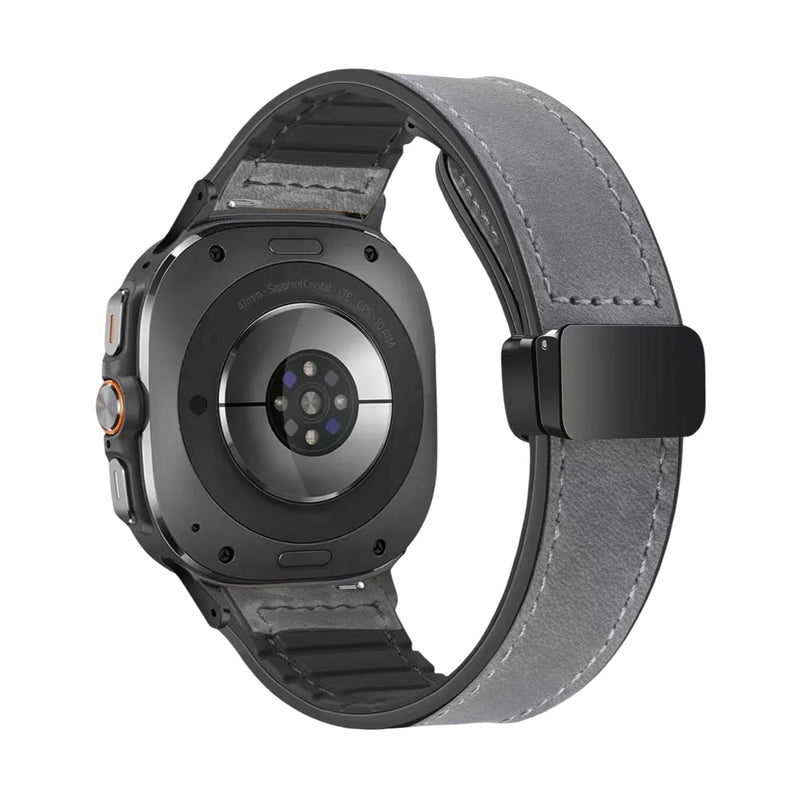 Bracelet en simili vegan magnétique, design classe, pour montre connectée, pour Samsung Galaxy Watch Ultra, modèle Colo - La Boutique du Bracelet