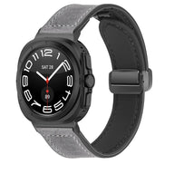 Bracelet en simili vegan magnétique, design classe, pour montre connectée, pour Samsung Galaxy Watch Ultra, modèle Colo - La Boutique du Bracelet