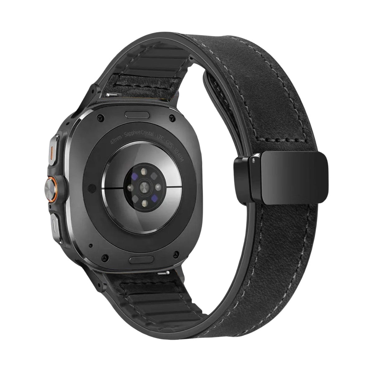 Bracelet en simili vegan magnétique, design classe, pour montre connectée, pour Samsung Galaxy Watch Ultra, modèle Colo - La Boutique du Bracelet