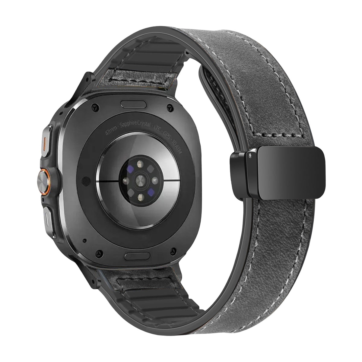 Bracelet en simili vegan magnétique, design classe, pour montre connectée, pour Samsung Galaxy Watch Ultra, modèle Colo - La Boutique du Bracelet