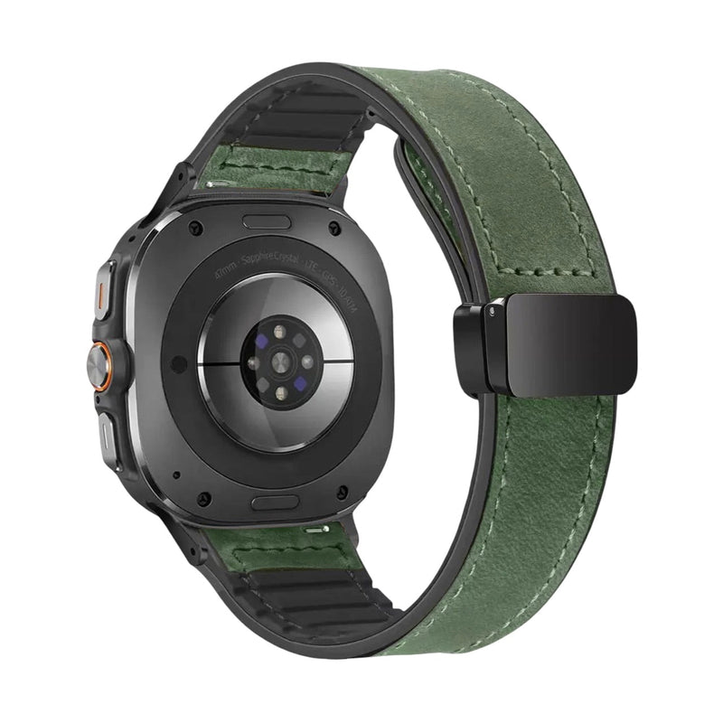 Bracelet en simili vegan magnétique, design classe, pour montre connectée, pour Samsung Galaxy Watch Ultra, modèle Colo - La Boutique du Bracelet