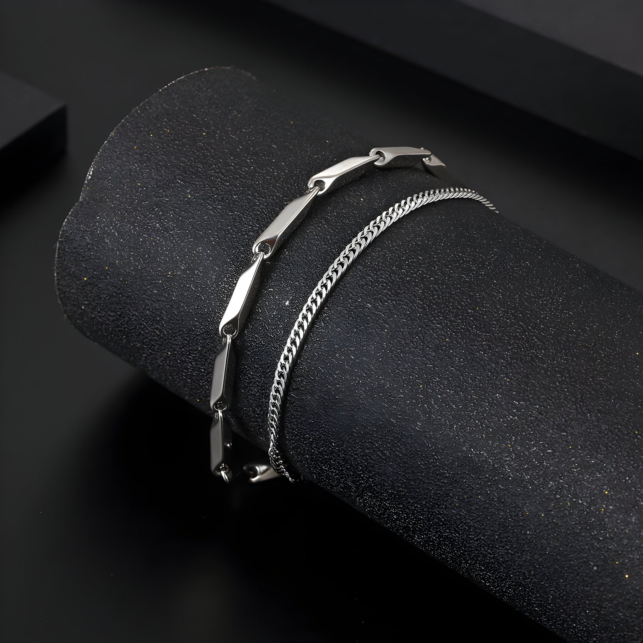 Bracelet en titane, double élégance, pour homme, modèle Lance - La Boutique du Bracelet