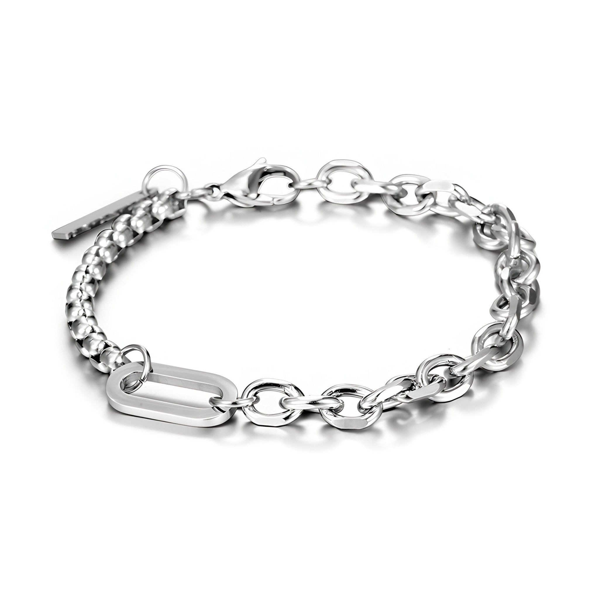 Bracelet en titane, double maille, allure robuste, pour homme, modèle Bryce - La Boutique du Bracelet