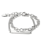 Bracelet en titane, double maille, gourmette "The Soul !", pour homme, modèle Robby - La Boutique du Bracelet