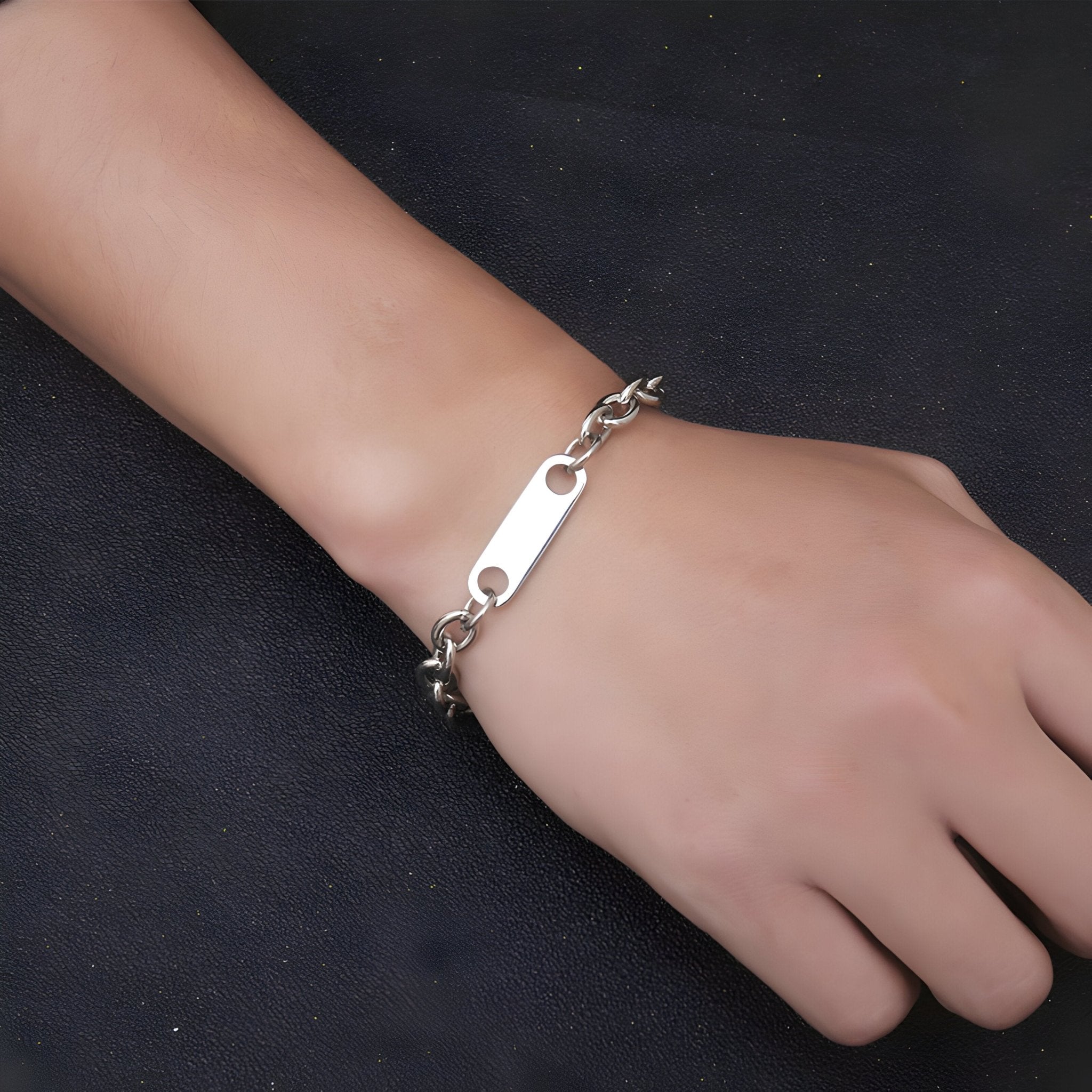 Bracelet en titane, gourmette chaîne, pour homme, modèle Nelson - La Boutique du Bracelet