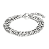 Bracelet en titane, maille figaro, double prestance, pour homme, modèle Angelo - La Boutique du Bracelet