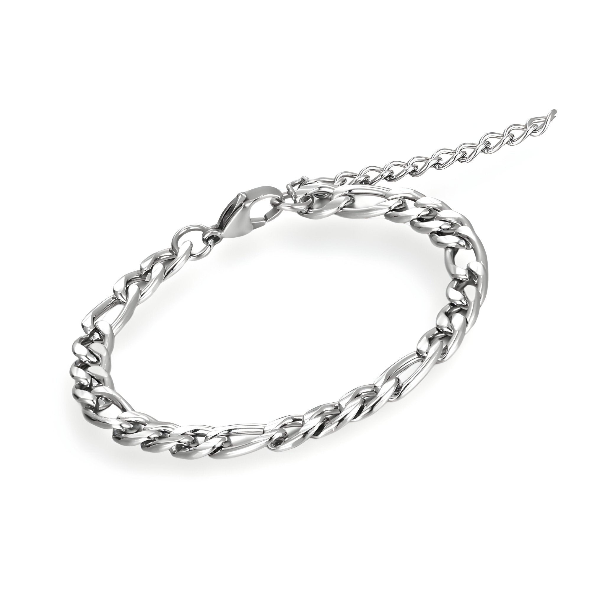 Bracelet en titane, maille figaro, un classique pour homme, modèle Denis - La Boutique du Bracelet