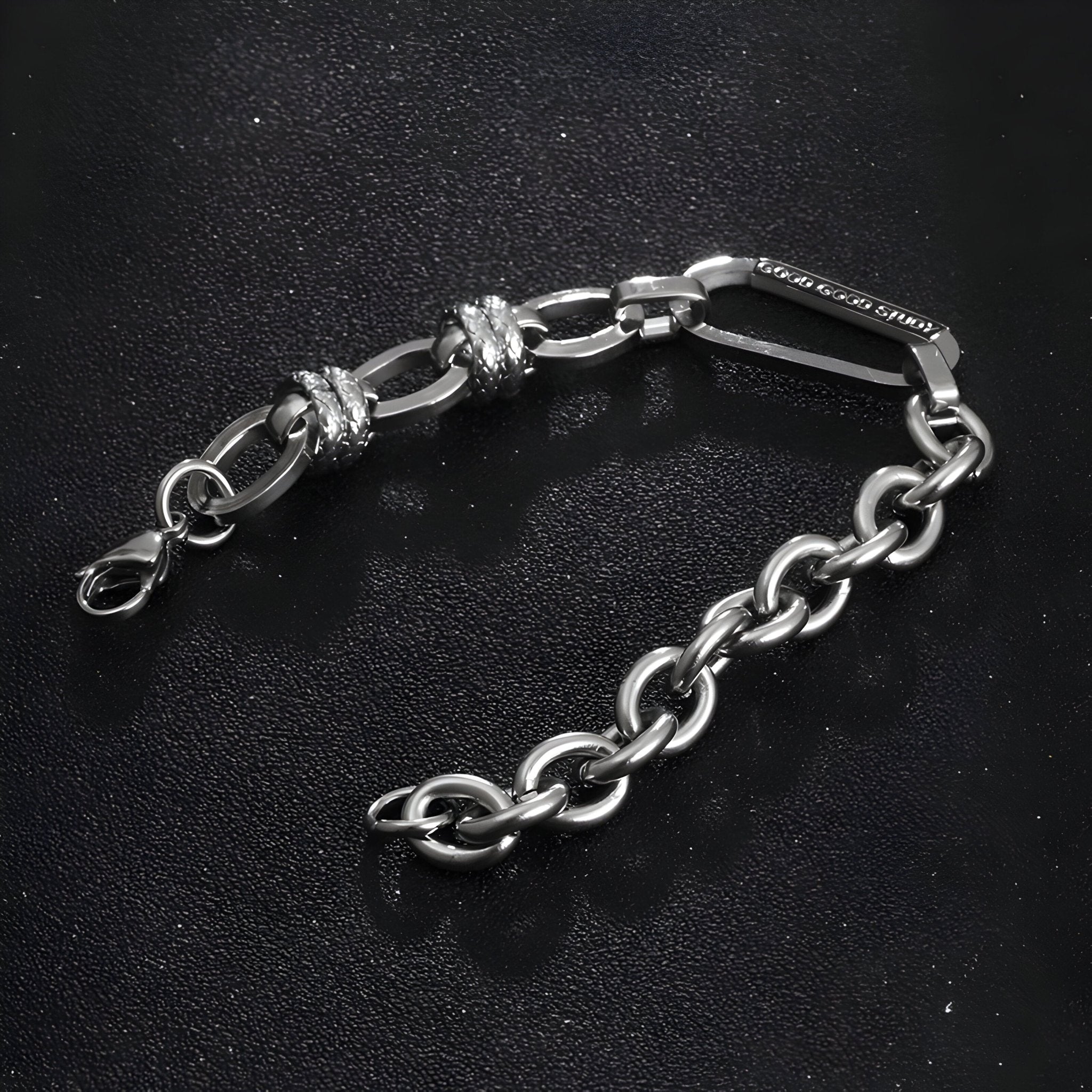 Bracelet en titane, maille forçat épaisse, design prestigieux pour homme, modèle Marcus - La Boutique du Bracelet