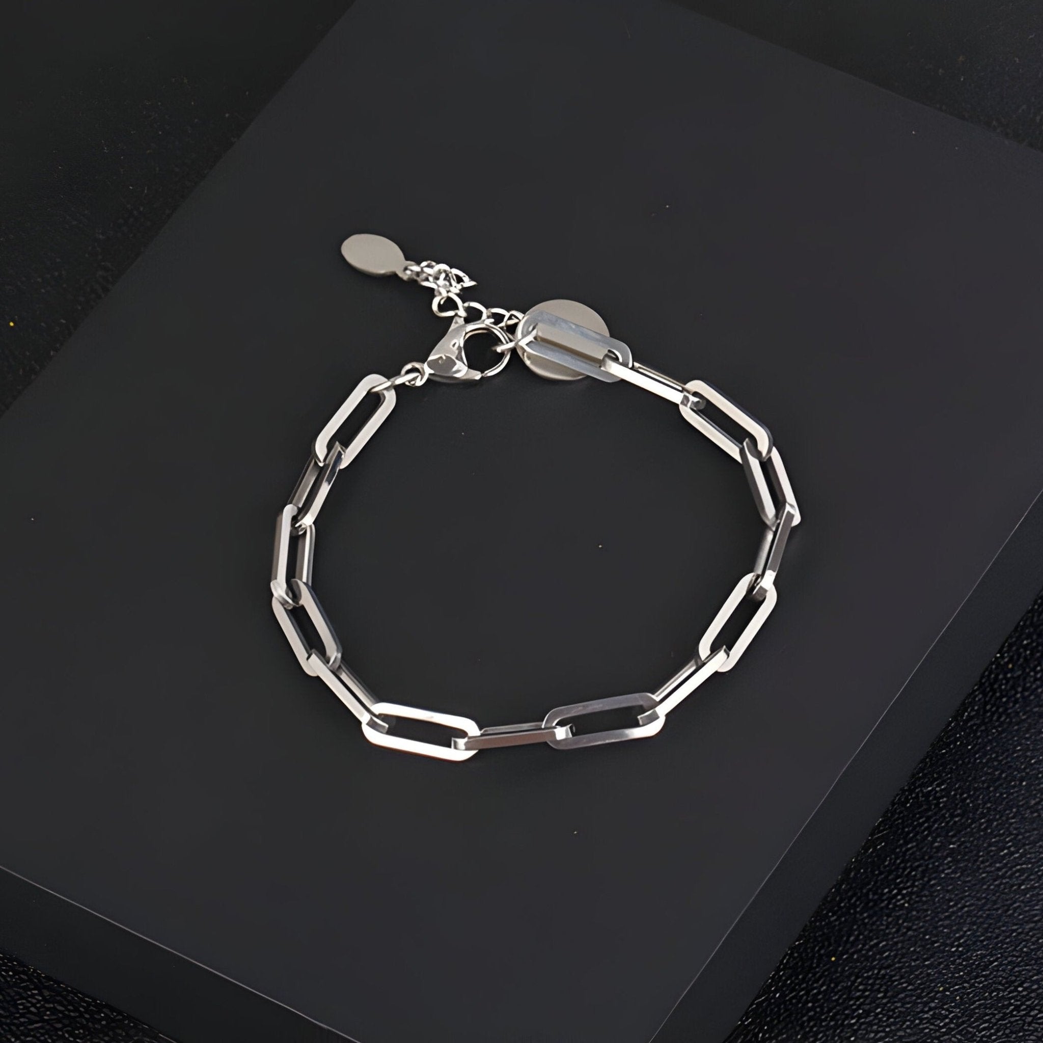 Bracelet en titane, maille forçat, tendance pour homme, modèle Edward - La Boutique du Bracelet