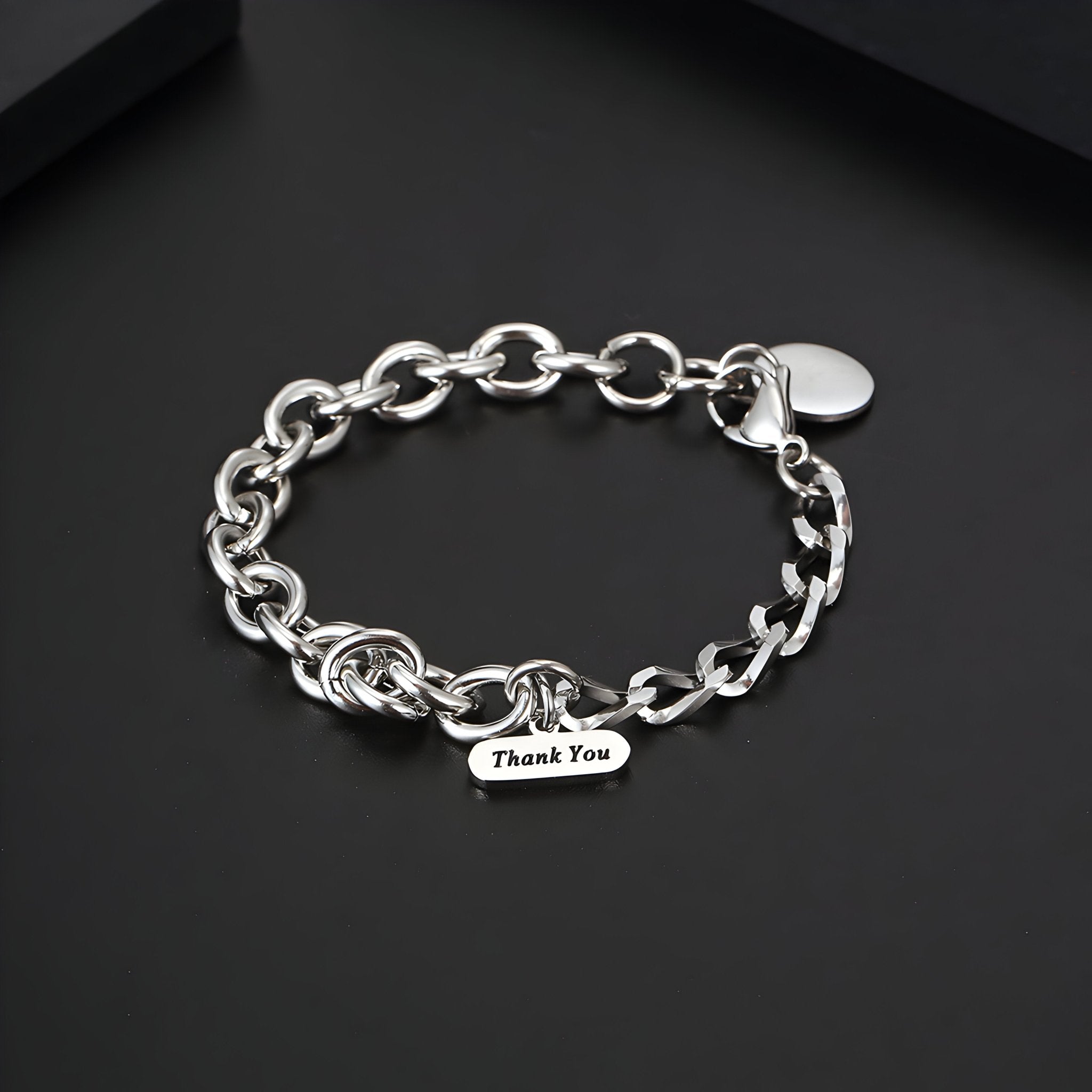 Bracelet en titane, maille forçat, un essentiel pour homme, modèle Marty - La Boutique du Bracelet