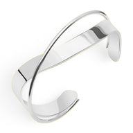 Bracelet jonc argenté design original Elmira en titane plaqué, style contemporain et élégant.