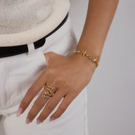 Bracelet étoile de mer et zircons, en acier inoxydable, été, pour femme, modèle Nérime - La Boutique du Bracelet